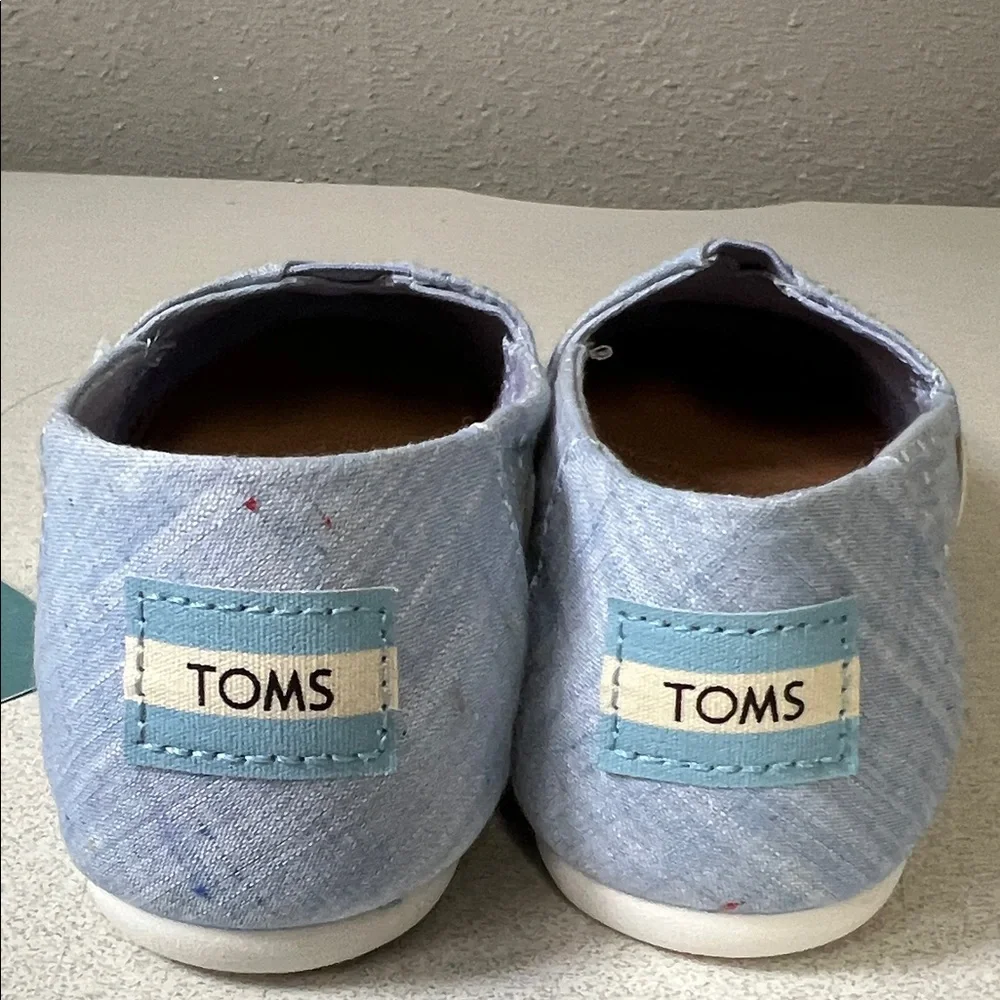 TOMS Light Blue Canvas Slip-On Loafers - Picture 4 of 10